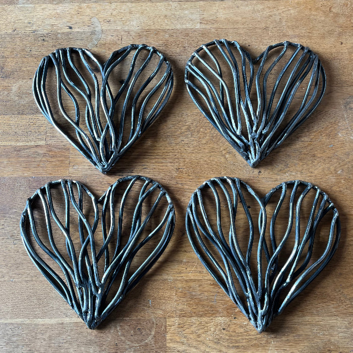 Metal driftwood heart ornament