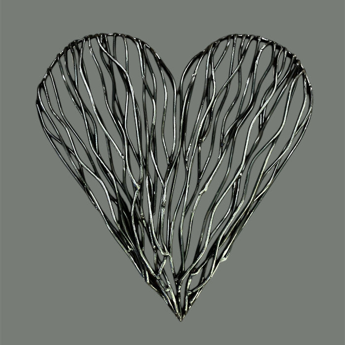 Large Driftwood style metal heart 50cm