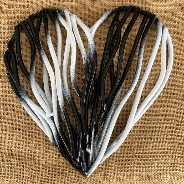 Metal driftwood heart ornament
