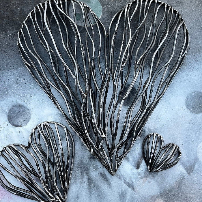Large Driftwood style metal heart 50cm