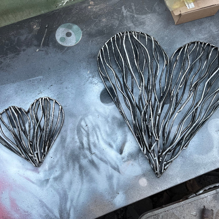 Large Driftwood style metal heart 50cm