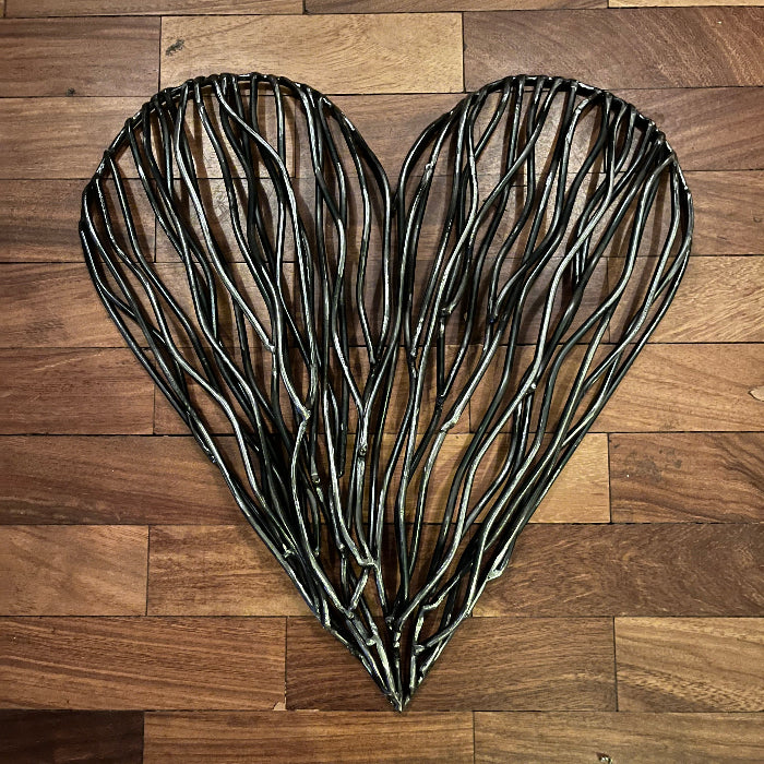 Large Driftwood style metal heart 50cm