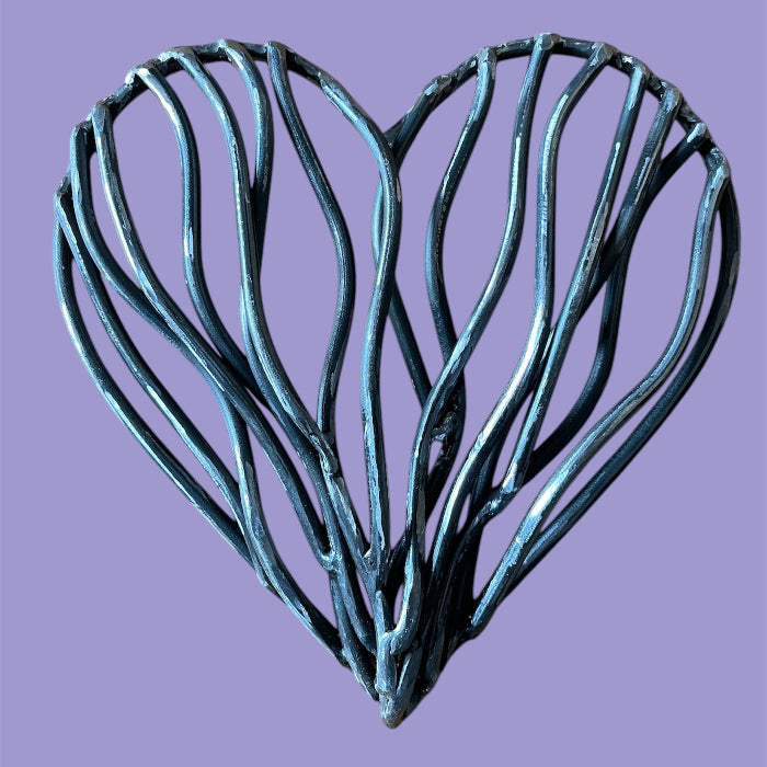 Metal driftwood heart ornament
