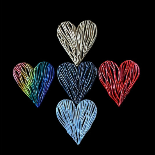 Metal driftwood heart ornament