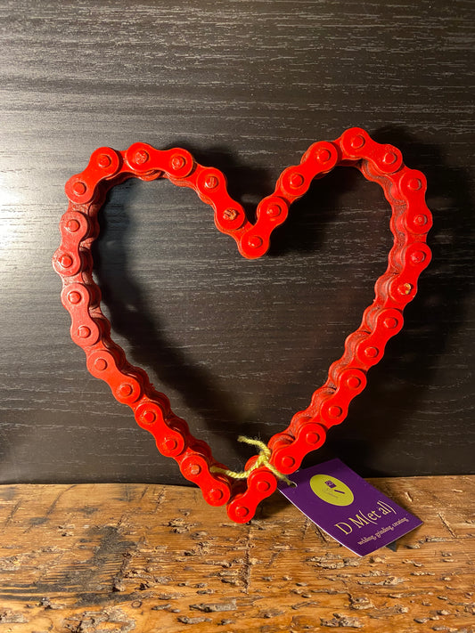 Large bike chain hearts