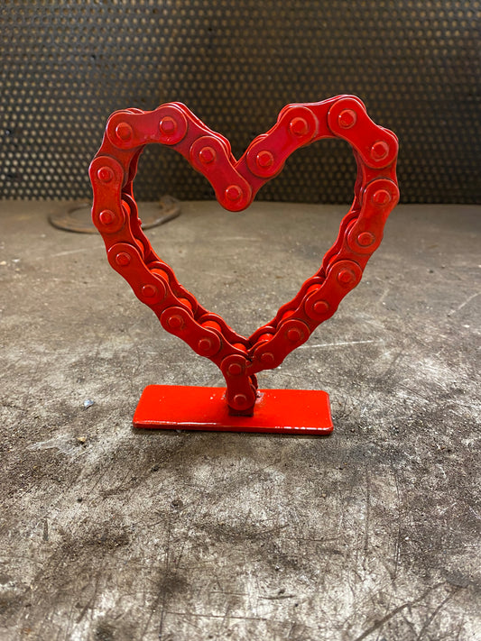 Bike chain red standing heart