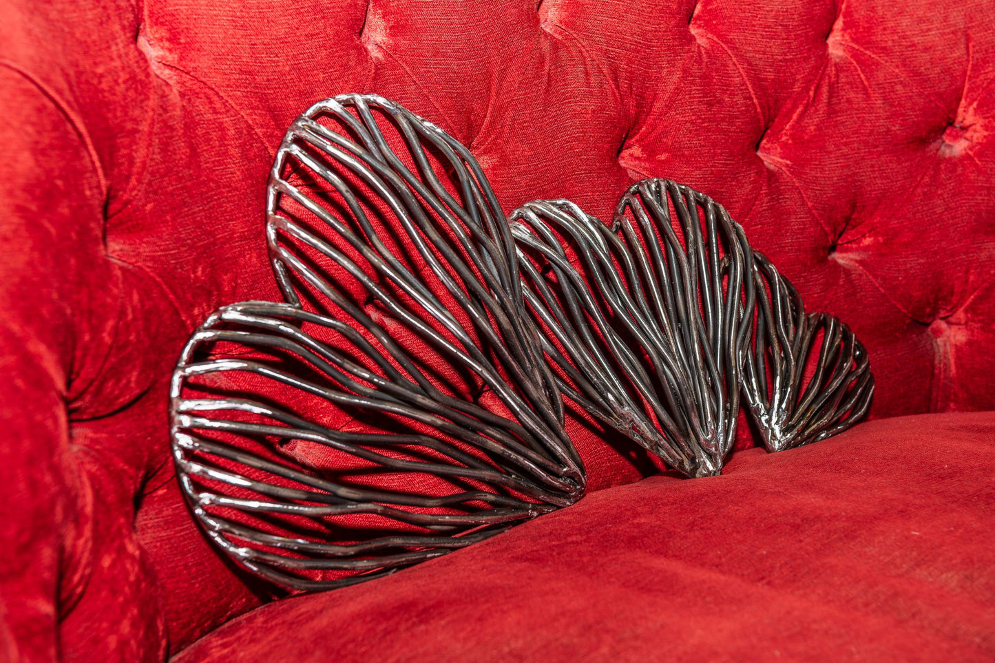 Metal Driftwood Heart Trio